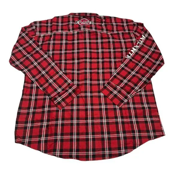 NWT Men's FOCO Atlanta Falcons NFL Long Sleeve Plaid Flannel Shirt Size XL - Picture 2 of 8